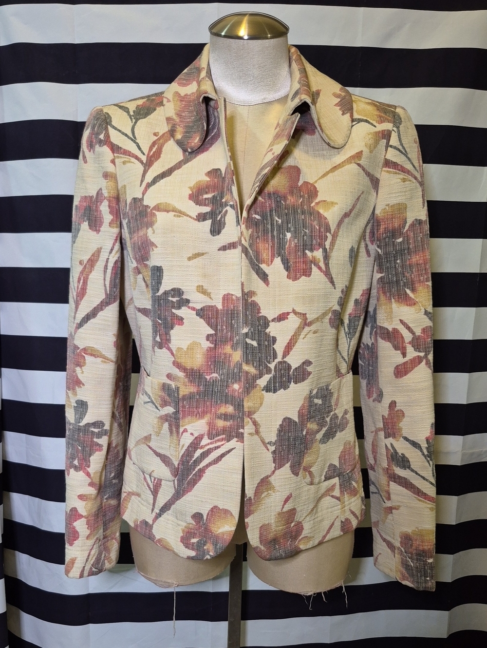 Women's Floral Cream Blazer Jacket